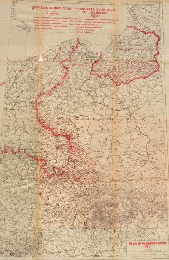 Zachodnie granice Polski wg traktatu wersalskiego, 1919 r.