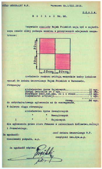 Odpis rozkazu nr 38 Szefa Sztabu Generalnego gen. dyw. Stanisława Szeptyckiego z 1 grudnia 1918 r. (il. Mszept, CC BY-SA 4.0)